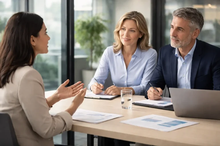 Job interview with two interviewers.