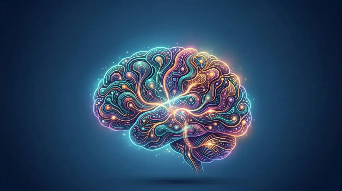 Abstract glowing brain with connections